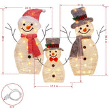 ATDAWN Light Up Snowman Family, Pre-Lit 60 Lights Christmas Collapsible Snowman Outdoor Decoration, Outdoor Lighted Snowman Christmas Yard Decorations, SF02