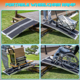 WHALEMOTOR Portable Wheelchair Ramp 5FT, Anti-Slip Aluminum Folding Portable Ramp, Wheelchair Ramps for Home, Weight Capacity Up to 600 LBS, with Transition Plates Above and Below