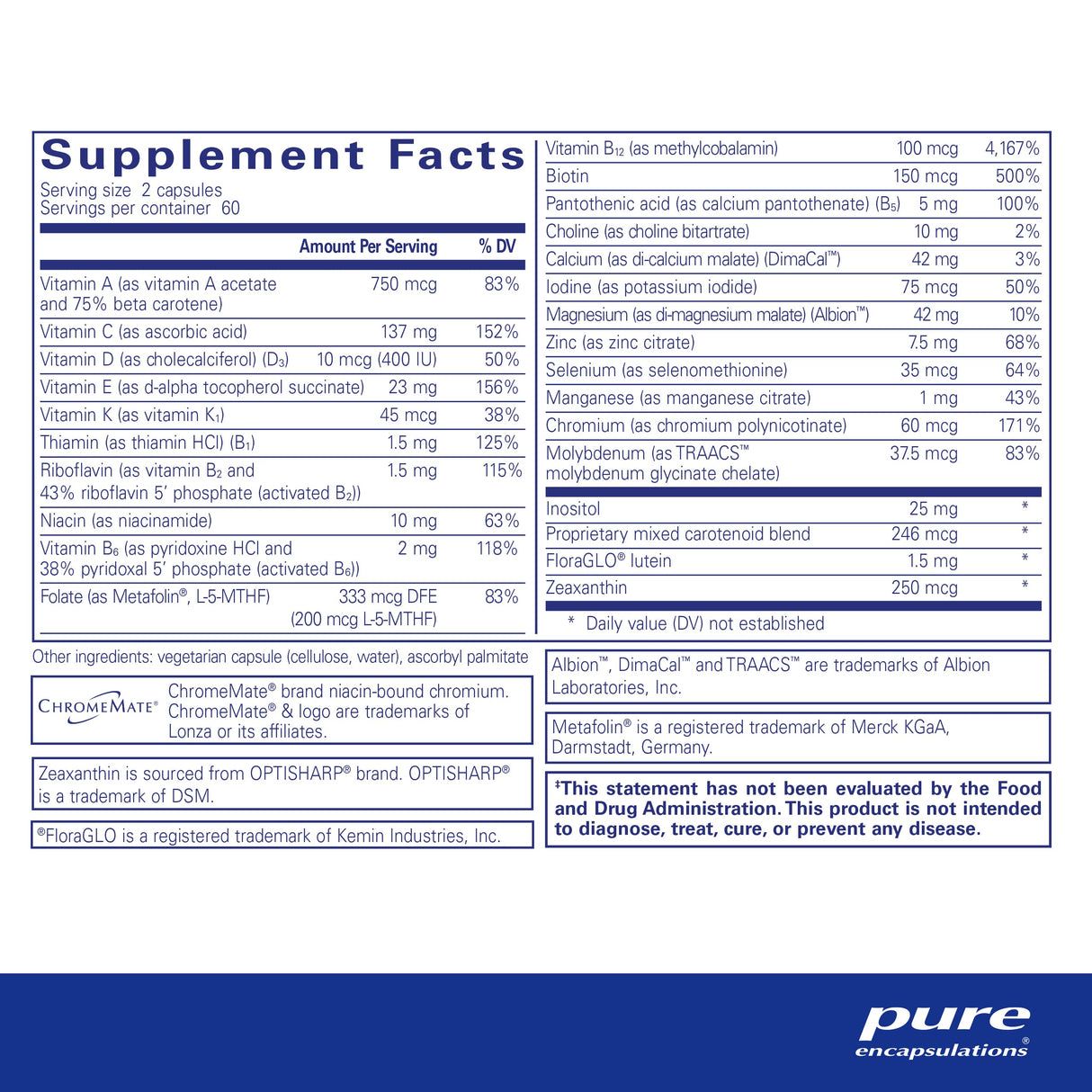 Pure Encapsulations Junior Nutrients - Kids & Teens Multivitamin - Without Iron - with Calcium, Vitamin D3 & Vitamin C - Non-GMO & Vegetarian - 120 Capsules