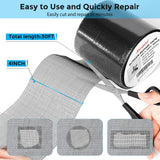 Secopad Black Window Screen Repair Kit, 4 in X 30 FT (360IN) Screen Repair Tape for Windows or Doors, Strong Adhesive Fiberglass Mesh Patch Tape