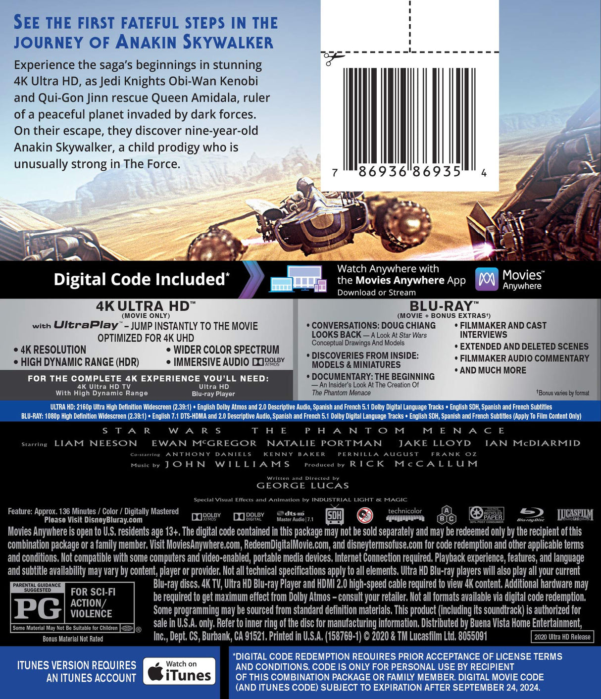 Star Wars: Episode I - The Phantom Menace [Blu-ray]