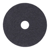 Boardwalk Stripping Floor Pads, 17" Diameter, Black, 5/Carton