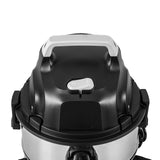 Amazon Basics Wet Dry Shop Vacuum Cleaner, 4 Gallon, 3 HP Stainless Steel, Grey/Black