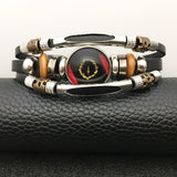 ViKiJi Black American Heritage Flag Bracelet - African American Flag Bracelet for Women Men - Glass Cabochon Bracelet Jewelry