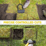 BlumeTrec Manual Edger Lawn Tool with 38"-42" Adjustable Length, Saw-Tooth Border Edger with Wide Footplate Manganese Steel Blade, Garden Edging Tool for Flower Beds, Landscaping, Sidewalks, Yard