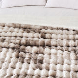Serenhom 50"x60" Ultra-Soft Fuzzy Faux Fur Throw Blanket, Brown Tie Dye