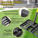 Lawn Leveling Rake, Heavy Duty 17" x 10" Stainless Steel Lawn Leveler for Soil Dirt Leveling Spreading,72" Adjustable Long Handle,Golf Field,Lawn,Tight Spot Landscaping Tool,Ground Leveler for Yard