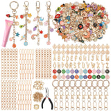 500Pcs Charms Lip Gloss Keychain Making Kit, DIY Craft Supplies with Charms, Key Chain Hooks, Jump Rings, Lobster Clasps, Chains & Tools, Jewelry Making Kit for Custom Keychains, Christmas Gifts