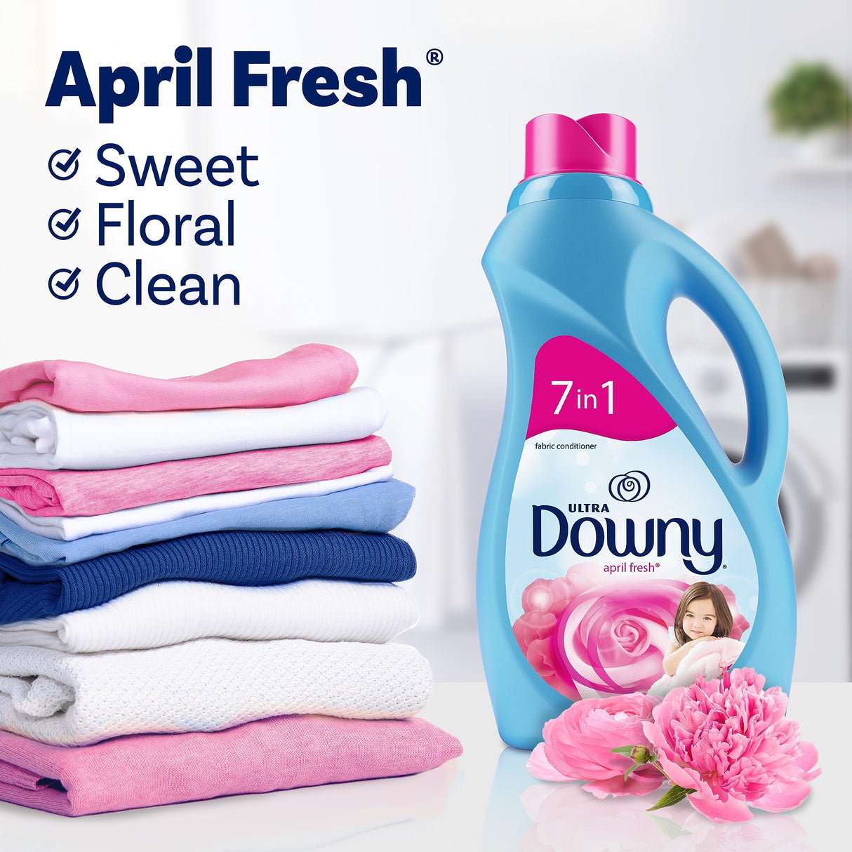 Downy Ultra Laundry Liquid Fabric Softener (Fabric Conditioner), April Fresh, 44 fl oz, 60 Loads