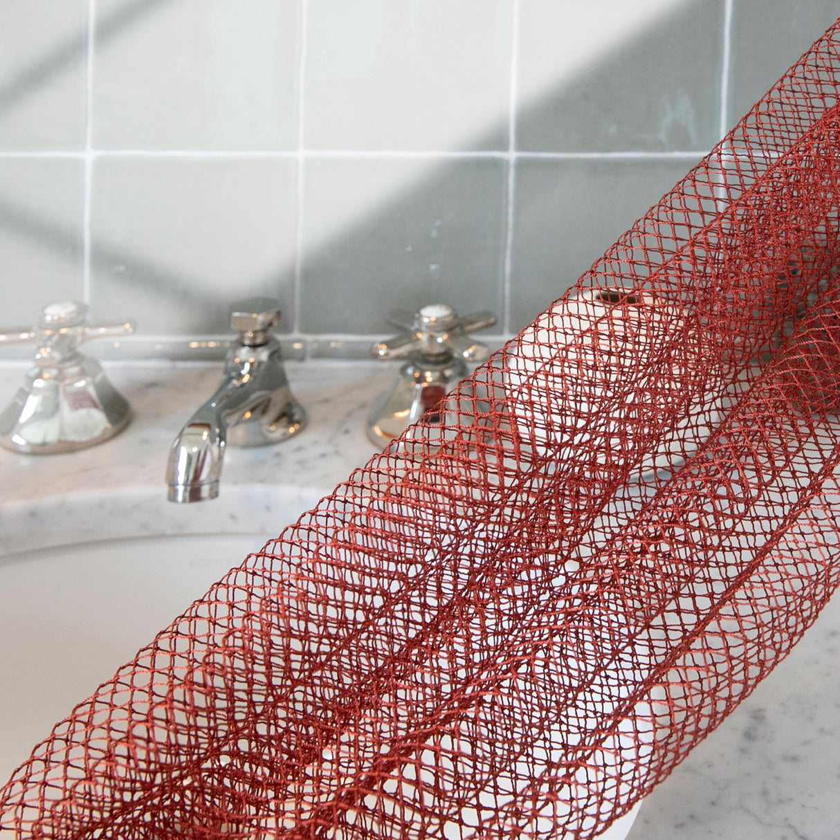 BELLANOMI African Exfoliating Net Sponge, Authentic, Ethically sourced from Nigeria, 45 inches Long, Back Scrubber for Daily use (Copper Brown)