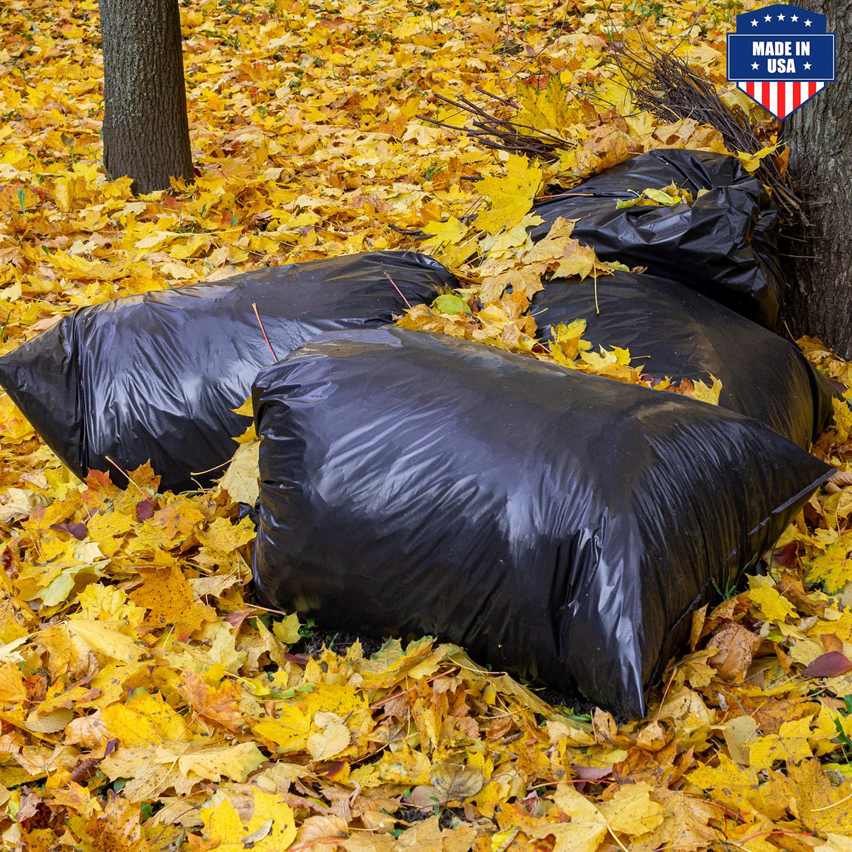 Fuxury 55-60 Gallon Trash Bags 150 Count Black Garbage Bags, 40x54" Extra Large Trash Can Liners, 0.7 Mil Plastic Bags for Serious Garbage Cleanup Home, Yard & Commercial Use, Made in USA