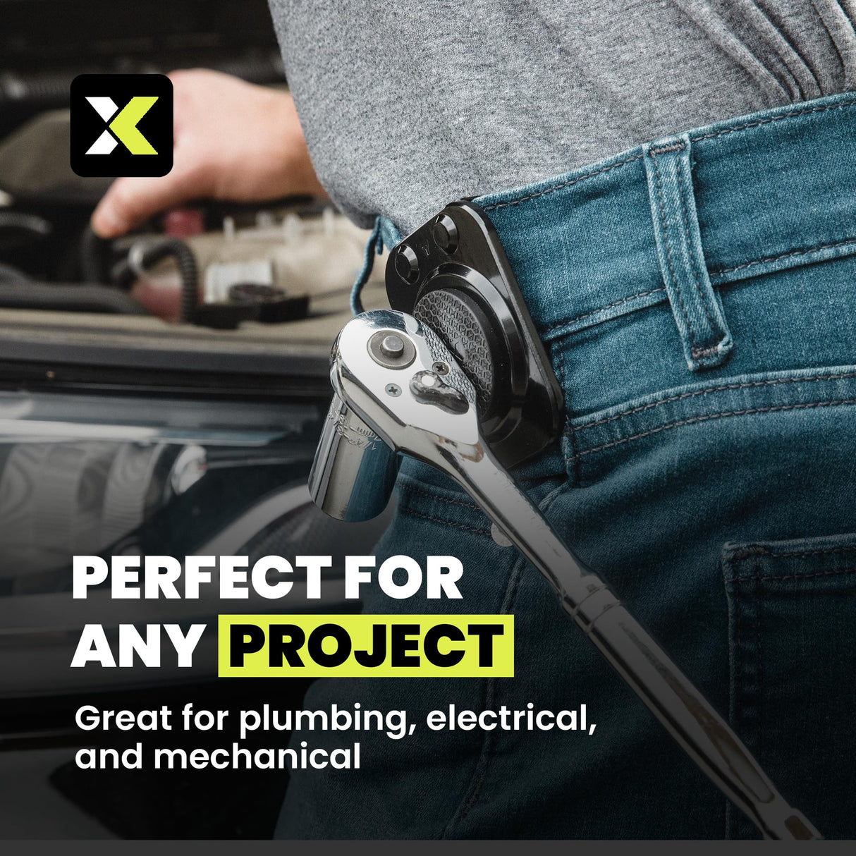 Magnetic Tool Holder - Strong Clip-On Belt Magnet Holster for Screws, Nails, Drill Bits, Hammer, Sockets, Pliers, Screw Drivers, Trowel, Wrench, or Any Magnetic Tools