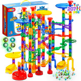 JOYIN 207Pcs Glowing Marble Run, Construction Building Blocks Toys with 5 Glow in The Dark, STEM Toy for Boys and Girls, Educational Toy, Gift for Christmas