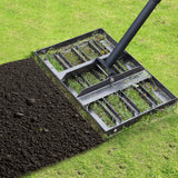 Lawn Leveling rake 17"x9.4" Levelawn Tool with 70.5" Adjustable Long Handle Heavy Duty Landscape Leveling Rake Lawn Leveler Yard Tool for Backyard, Golf Course, Garden, Pasture, Farm