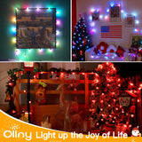 Ollny Christmas Lights 30FT 30Bulbs, RGBW Color Changing Outdoor Light, Plug in Remote Waterproof Shatterproof Timers G40 String Lights for Patio Balcony Porch Camping Deck Yard