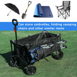 Xxerciz Collapsible Wagon Side Pocket for Umbrella, 900D Oxford Storage Bag with Mesh Pouch for Folding Wagon, Garden Cart Accessories Bag for Camping Garden Sports