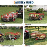 GarveeLife ATV UTV Tow Behind Dump Trailer 1600 lbs 22 Cubic, Red