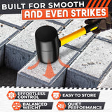 24 Oz Rubber Mallet Hammer for Woodworking, Flooring, Tiling, Camping and More - Rubber Hammer with Non-Slip Grip, Durable Ergonomic Handle and Anti-Vibrating Design for Furniture Assembly and Repairs