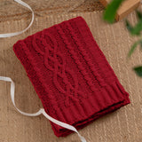 Battilo Christmas Dark Red Throw Blanket for Couch, Bed, Sofa, 51"x67", Woven Chenille Knit Throw Blankets, Gift Blanket, Cozy Warm Decorative Textured Throw Blanket for Living Room