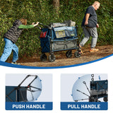 TIMBER RIDGE Push & Pull Double Decker Wagon, 400L Capacity & 450lb Load