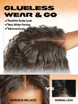 GORGIUS Curly Brown Wig Glueless Highlight Lace Front Wig Pre Plucked Middle Parted Synthetic Wig Upgraded with Premium Human-Hair-Like Fiber 20 Inch