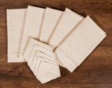 Lightnpro Flax Linen Napkins Set of 12 – Hemstitched Dinner Cloth Napkins, Washable and Reusable Natural Flax Napkins for Dining, Parties, Weddings, Holiday & Everyday Use – 18x18 Inch Natural Color