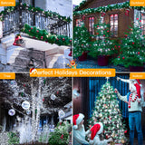 Ollny Christmas Lights 262FT 800LED, Plug-in Outside Tree Lights with Timer and 8 Modes, Remote Control Waterproof Dimmable Outdoor String Light for House Yard Patio Xmas Decorations(Cool White)