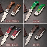 Personalized Folding Knife - Damascus Olive-Brown Pocket Knife, Custom Gift for Husband, Boyfriend, Dad, Son, Groomsmen, Perfect for Birthday, Anniversary, Father’s Day, Christmas Gift