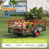 GarveeLife ATV UTV Tow Behind Dump Trailer 1600 lbs 22 Cubic, Red
