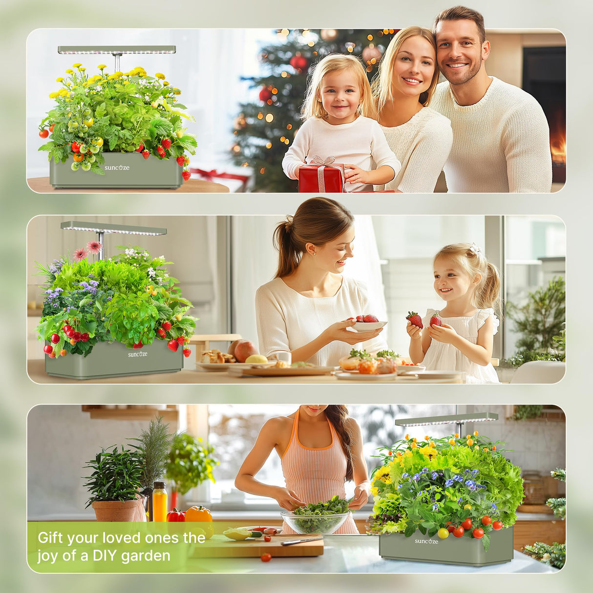 SUNCOZE Hydroponics Growing System, Compact 12 Pods Indoor Garden, Green