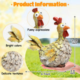 Wiresusan Outdoor Farmhouse Funny Chicken Statues Garden Cute Chicken Decorations Resin Animal Figurines Hen Yard Art Sculpture for Farm, Garden, Patio, Lawn, Outside Home Hen Decor