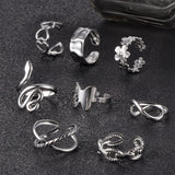 LOLIAS 16Pcs Stackable Stainless Steel Rings Jewelry for Women Non Tarnish