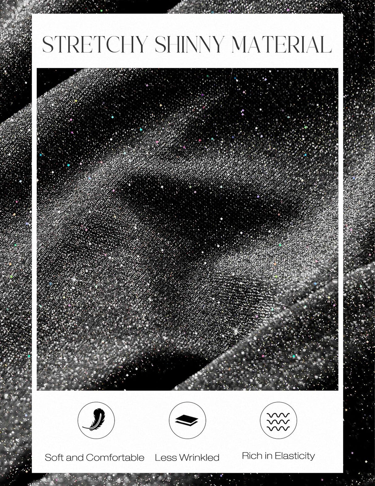 DRESSTELLS Women's Sparkly Sequin Cocktail Holiday Christmas Party Dresses, Formal Wedding Guest Fit Flare Vintage Teen Evening Gown Glitter Black L