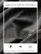 DRESSTELLS Women's Sparkly Sequin Cocktail Holiday Christmas Party Dresses, Formal Wedding Guest Fit Flare Vintage Teen Evening Gown Glitter Black L