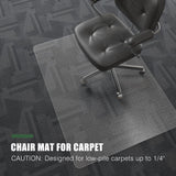Clear Chair Mat for Carpet, tixpol 60"x46" Large Chair Mat for Carpeted Floors, Non-Slip Carpet Protector Mat with Grips, Heavy-Duty Rolling Under Desk Floor Mat for Home Office Use (Clear)