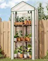 Bamworld Greenhouse for Outdoors Small Plant Green House 3-Tier Rack Stand Portable Greenhouses with Durable PE Cover for Seedling Ideal Gardening Gifts for Women Plants Lover