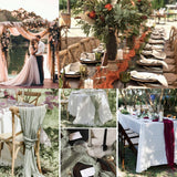 12 Pack Beige Cheesecloth Table Runner 10ft Boho Gauze Cheese Cloth Table Runner Rustic Sheer Runner 120 inch Long for Christmas Wedding Bridal Baby Shower Birthday Table Decorations