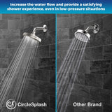 High Pressure Shower Head - Anti-Clogging Silicone Nozzles 2.5 GPM Removable Restrictor - Easy to Clean and Install - Includes Plumbers Tape - 6 inch - (Brushed Nickel 2.5GPM)