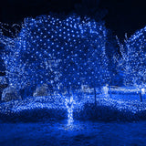 FUNPENY Christmas Net Lights, 9.8ft x 6.6ft 200 LED Mesh Decor Clear Wire with 8 Modes Waterproof Connectable Xmas Decorations for Outdoor Outside Bushes Yard Lawn Patio Tree Garden Party (Blue)