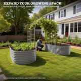 Anleolife 4x6ft Galvanized Garden Arch Trellis, Raised Beds and Vines