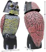 Owl Decoy to Scare Birds Away Scarecrow Fake Owl with Rotating Head, 16"