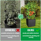 3 Packs 47 x 16 x 16 Inch Garden Tomato Cages with 17 Gallon Grow Bags- Square Plant Support Trellis Assembled with Planter Bags- Garden Cucumber Vegetables Frames for Vertical Climbing Plants