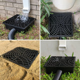 Prestantious Low Profile Catch Basin Drain Kit Downspout Extender, 12"×12" Catch Basin Gutter Downspout Extensions with 2" ID Flexible Pipe, Pipe Stretched Length 16.4ft, Rainwater Drainage System