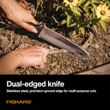 Fiskars Hori Hori Garden Knife with Sheath, Heavy Duty Gardening Hand Tool