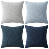 MIULEE Pack of 4 Decorative Textured Boucle Christmas Throw Pillow Covers 18x18 Inch Neutral Blue Accent Solid Pillow Cases Couch Cushion Covers for Modern Farmhouse Boho Bed Livingroom Home Decor