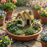 PRETMANNS Fairy Garden Houses for Outside – 7 Inch Fairy House with Opening Door – Miniature Fairy Garden Accessories Outdoor for Adults – Durable Fairy Village Décor