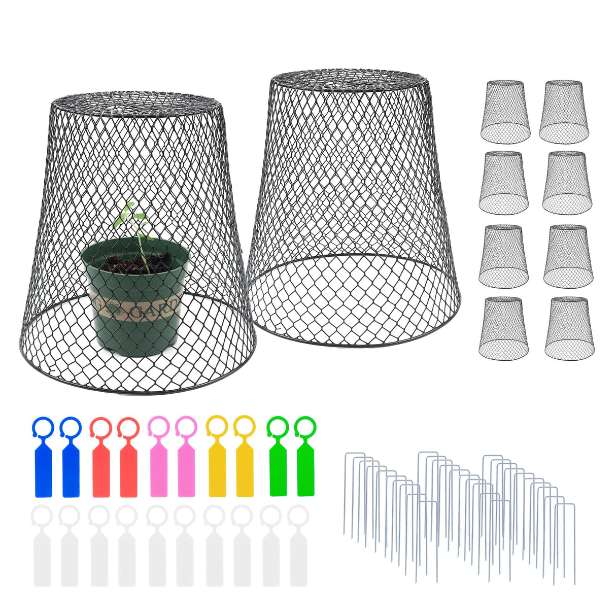 10 Pack 9.2 x 9.2 Inch Chicken Wire Cloche Plant Protectors from Animals