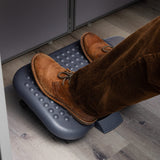 Mind Reader Foot Rest, Under Desk at Work, Ergonomic, Height Adjustable, Office, Plastic, 18" L x 13.5" W x 6.5" H, Black