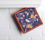 Maison d' Hermine Pot Holders Set 100% Cotton Heat Resistant Potholders 8" x 8" Hot Pads with Loop for Thanksgiving Christmas Decorations BBQ Baking Handling Hot Pans (Pack of 2, Kelim - Infinity)