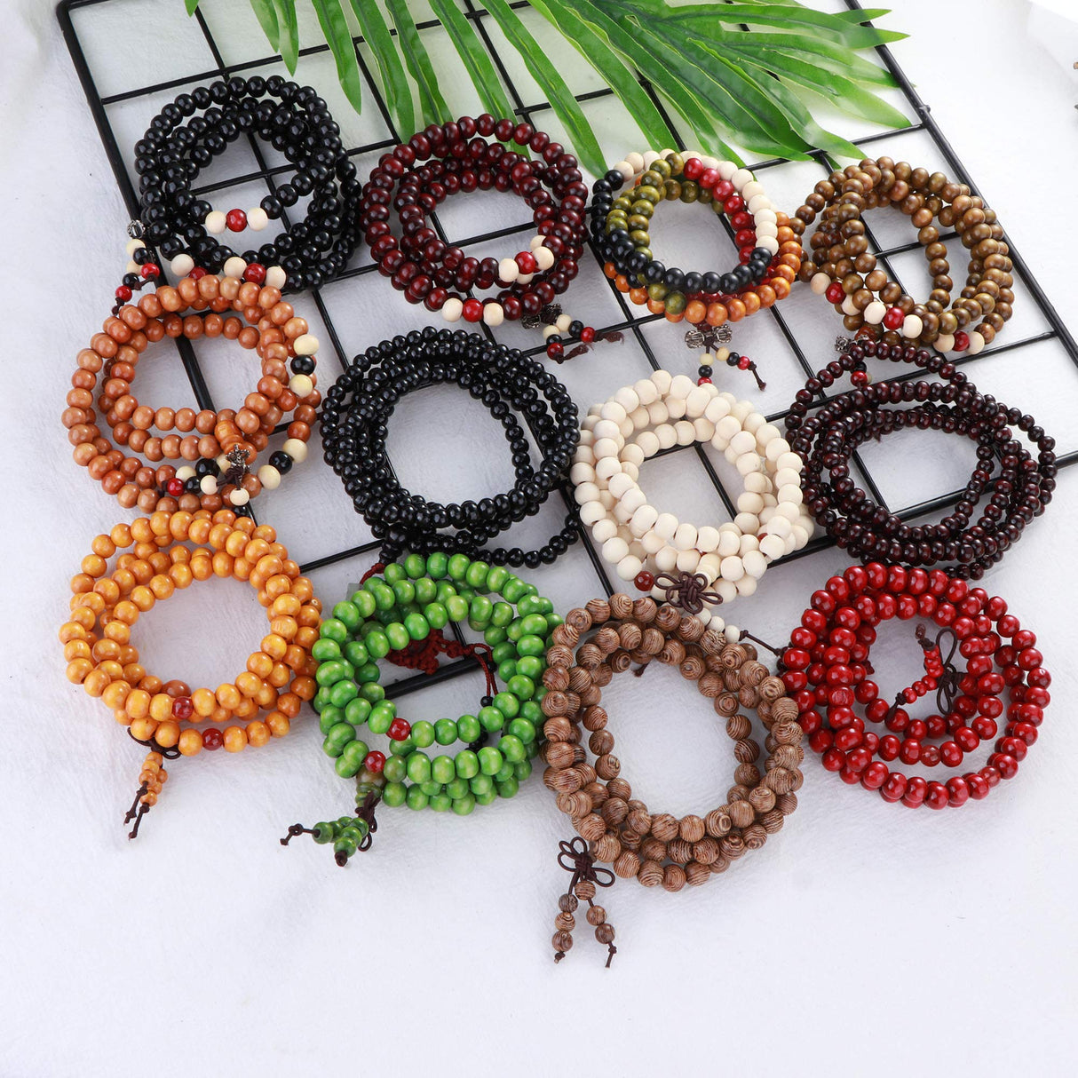108 Mala Bead Bracelets 8MM Buddhist Prayer Sandalwood Wood Beaded Bracelet